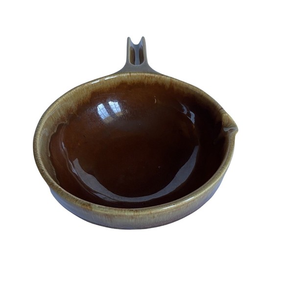 Rubel Brown Drip Glaze Handled Rustic Stoneware Pour Spout Serving Dish 2013 - Picture 7 of 10